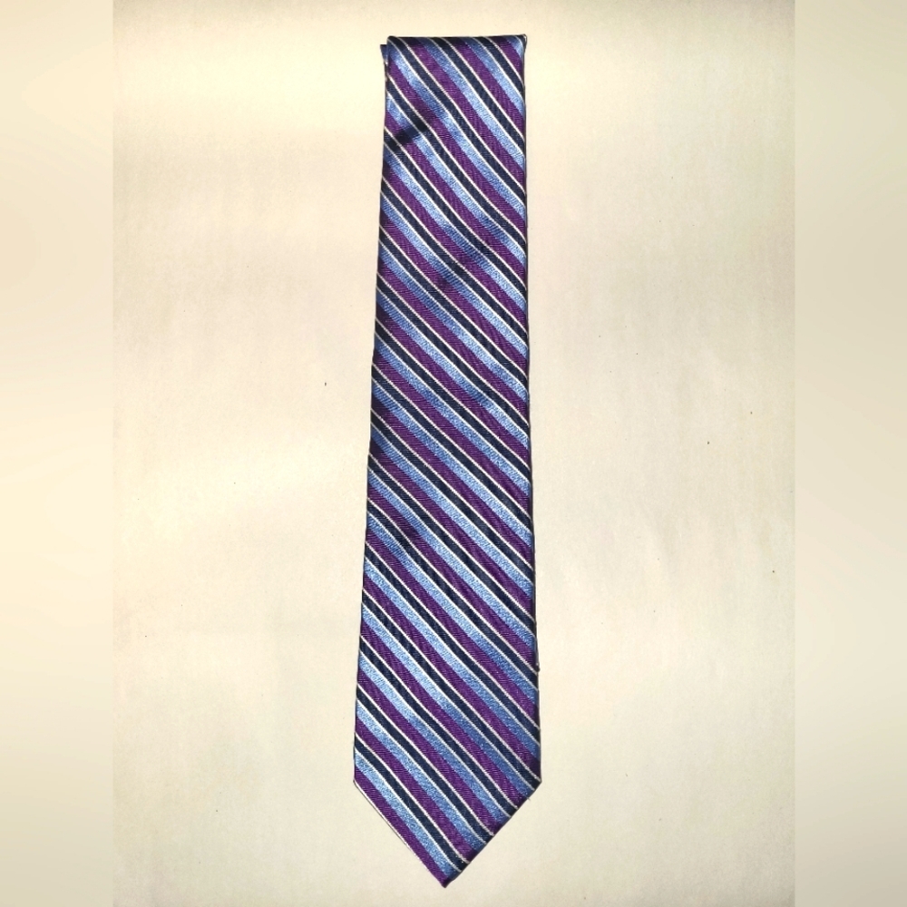Brooks Brothers Purple Blue Black Striped Tie